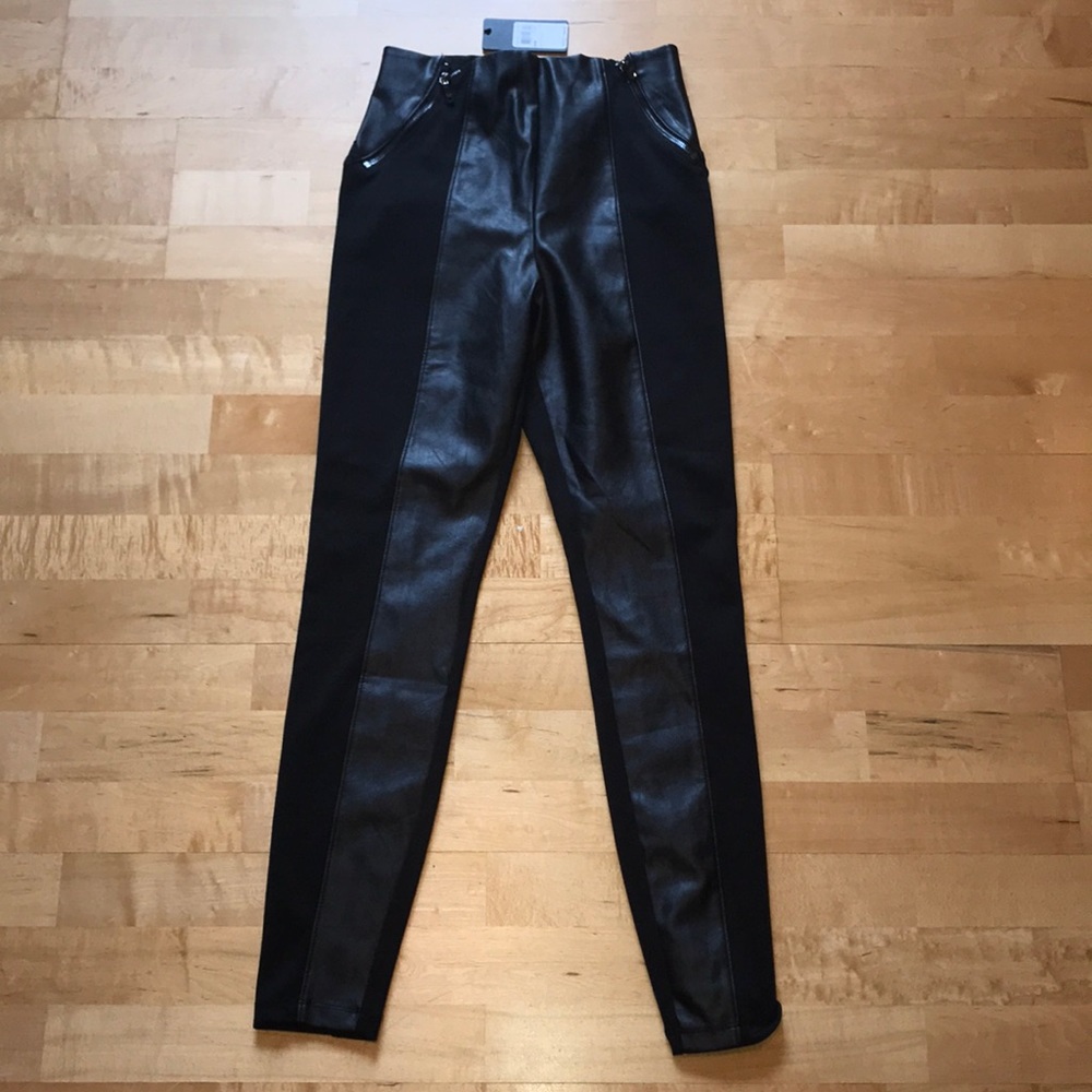 NWT Guess black skinny pant medium leather legging